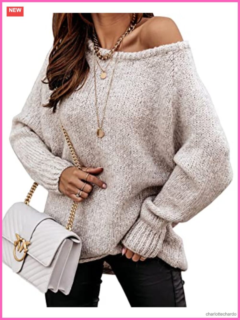 Oversized Chunky Knit Long Sleeve Pullover Sweater Casual Crew Neck
